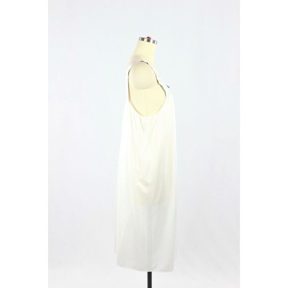 Vintage Unbranded White Satin Pastel Striped Negligee Nightgown Gown, One Size - Picture 2 of 10